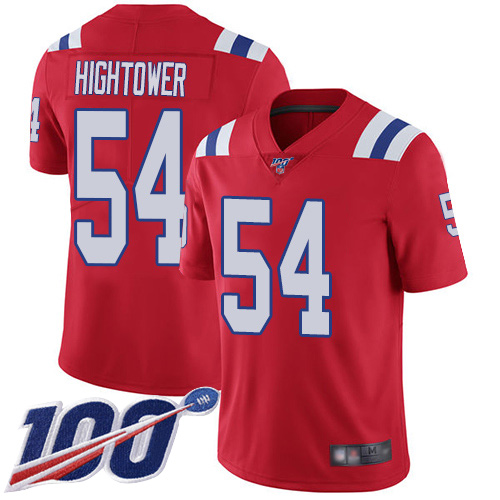 New England Patriots Football 54 100th Limited Red Men Dont a Hightower Alternate NFL Jersey